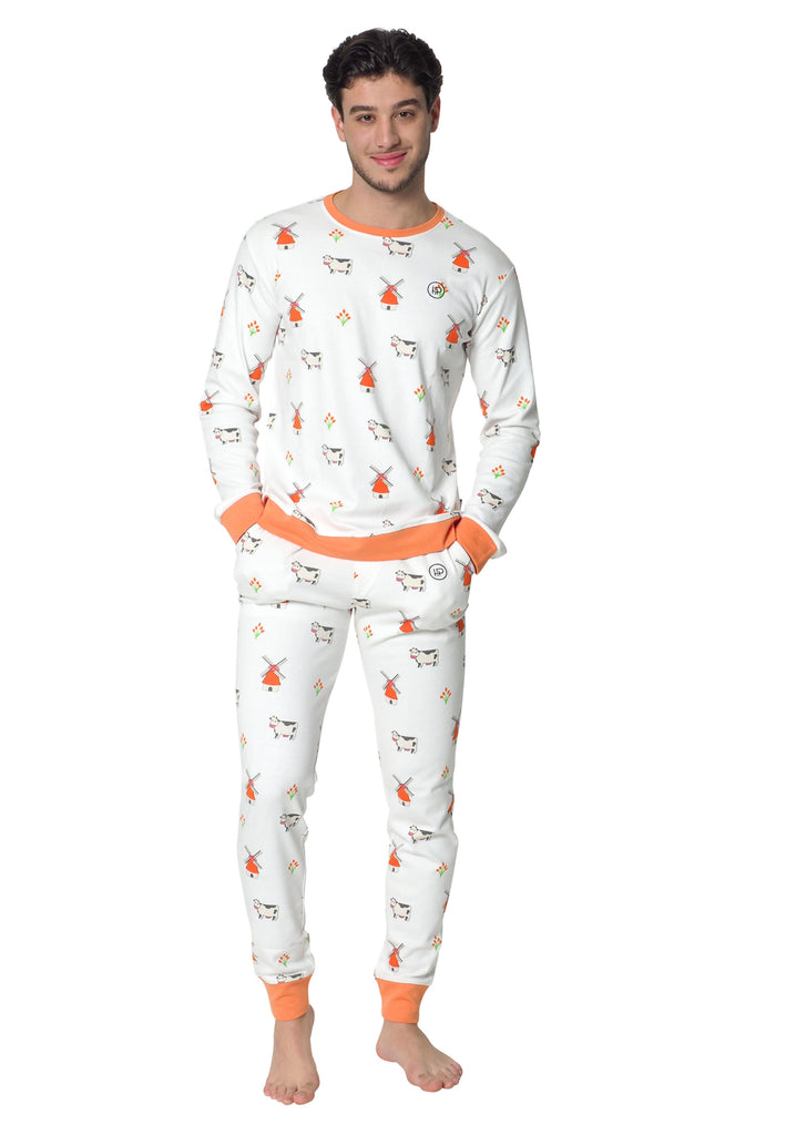 Happy Pyjama's heren Holland - te gekke heren pyjama - molens, tulpen en koeien