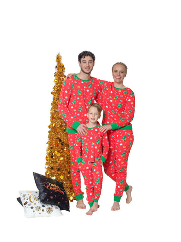 Twinning dames pyjama met kerst, kerstpyjama voor het hele gezin