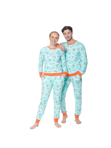 Warme winterpyjama voor dames en heren, ook leuk voor wintersport